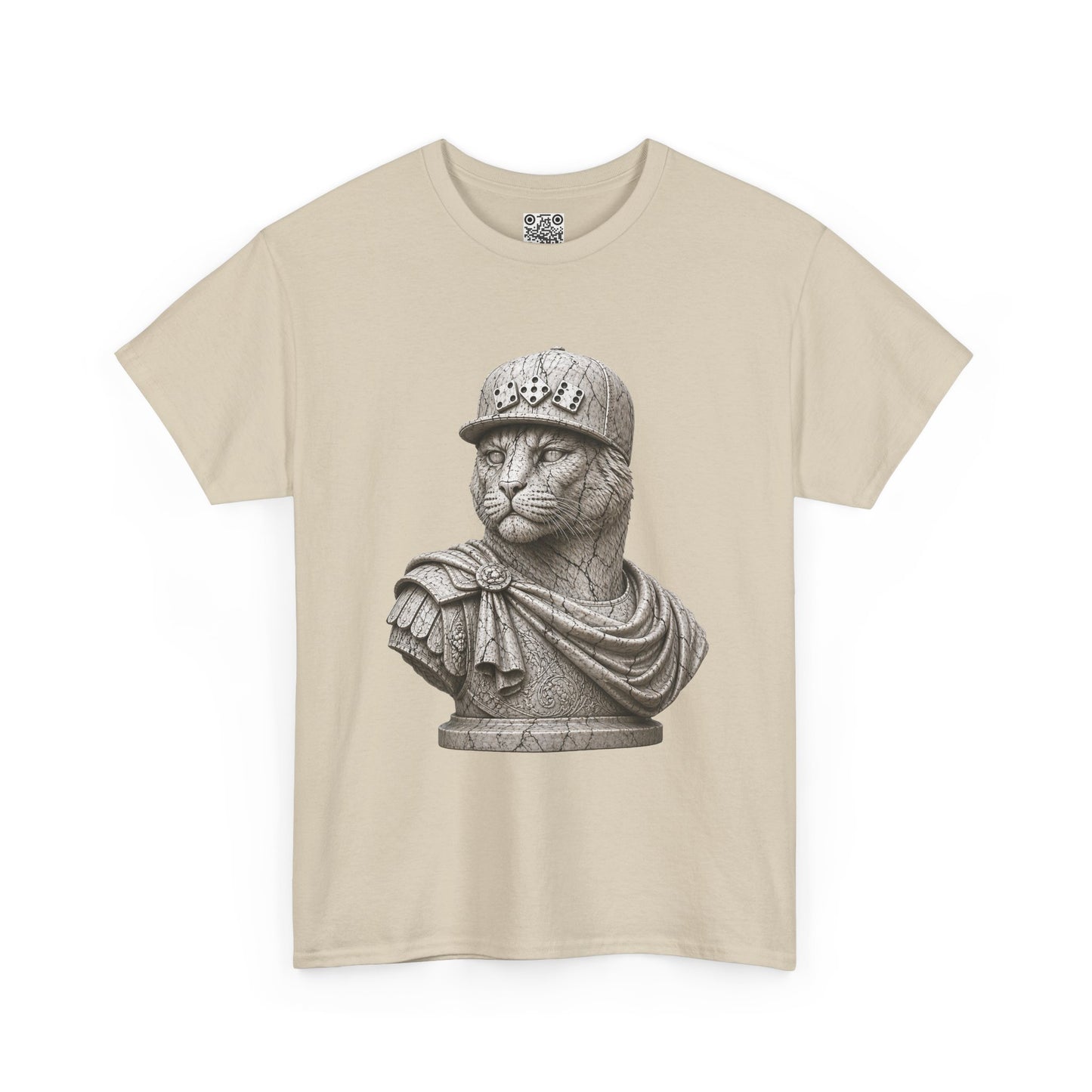 El Tigre Imperium Marble Bust — Fracture T-Shirt — Roman Statue Cat Graphic Tee | 456 Headcrack