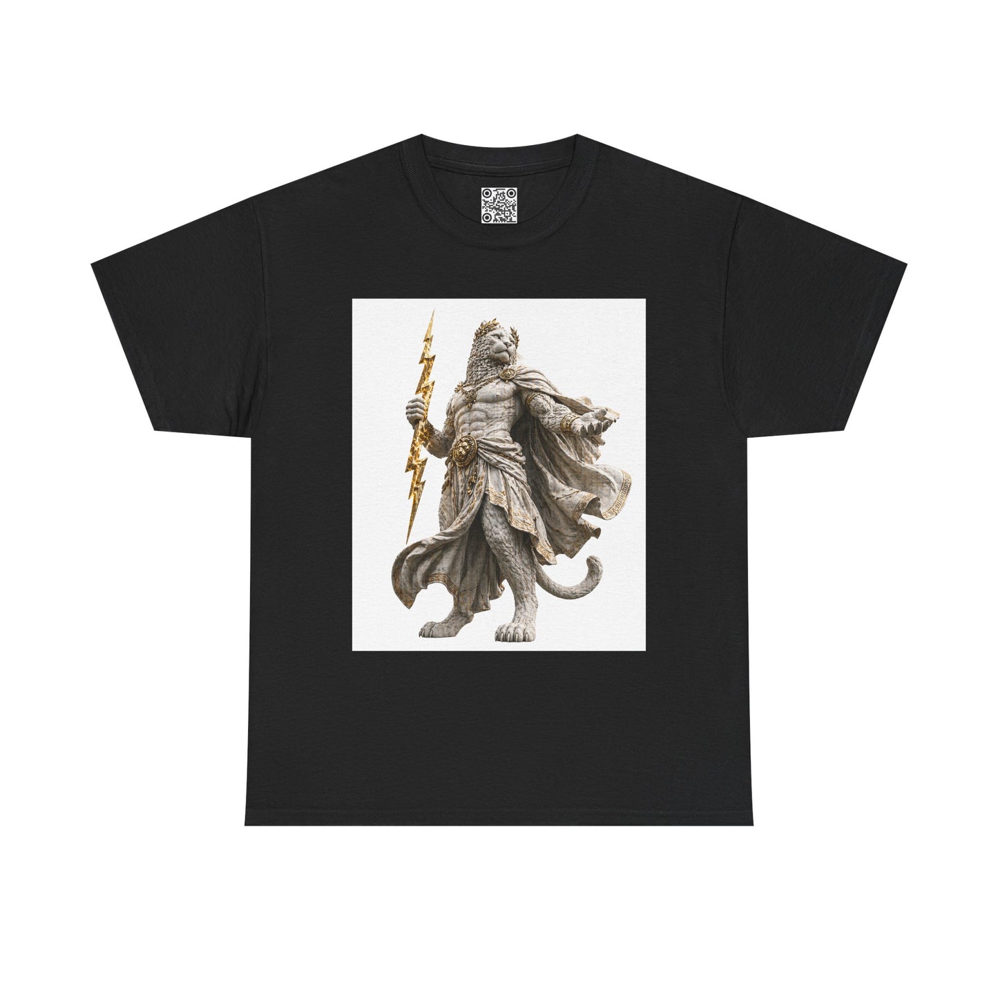 El Tigre Imperium Thunderlord T-Shirt — Marble Zeus Cat with Lightning Graphic | 456 Headcrack