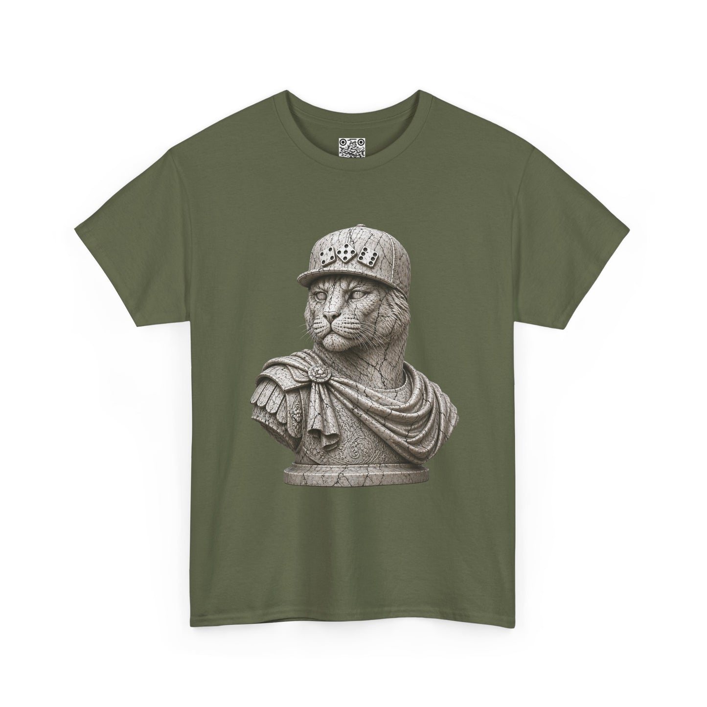 El Tigre Imperium Marble Bust — Fracture T-Shirt — Roman Statue Cat Graphic Tee | 456 Headcrack