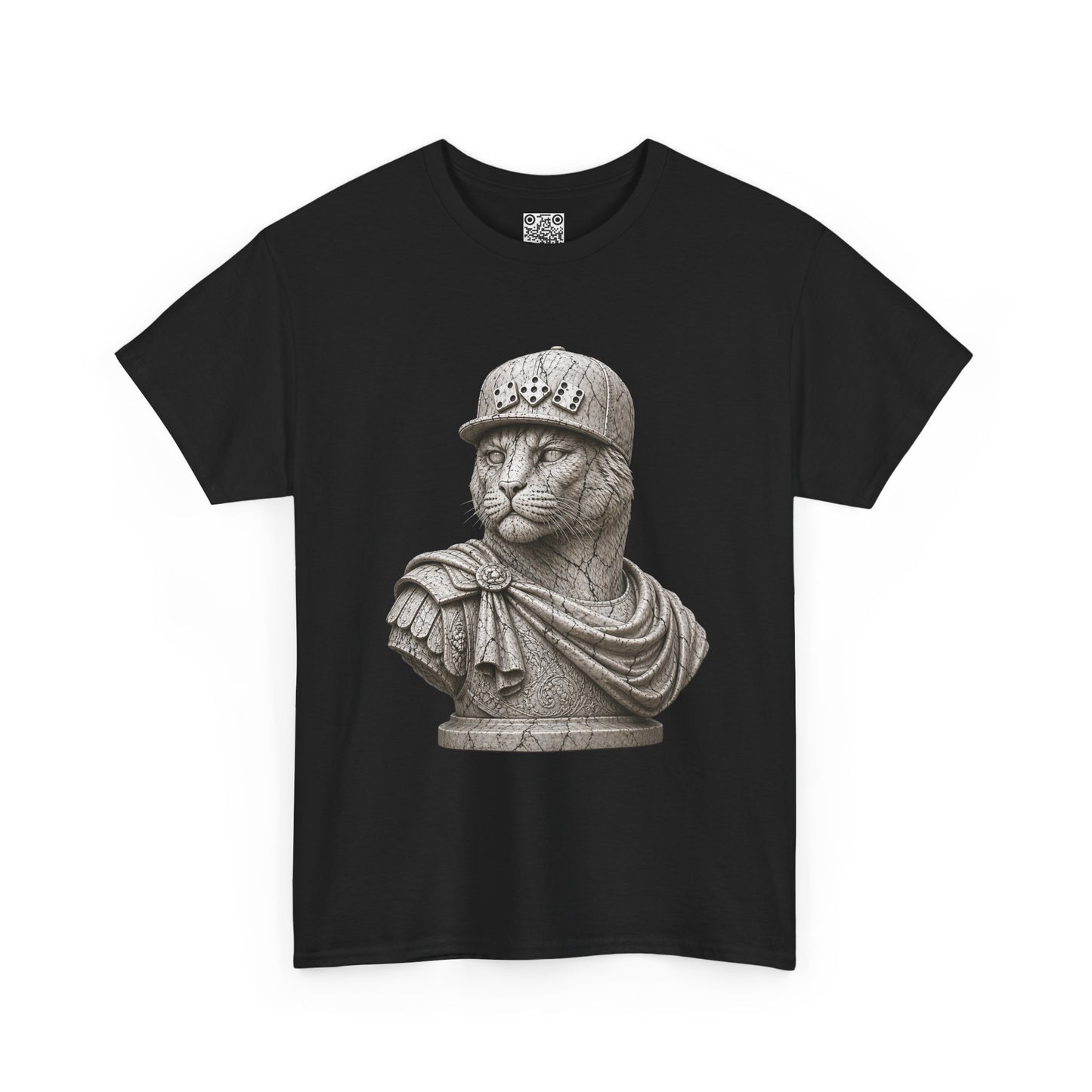 El Tigre Imperium Marble Bust — Fracture T-Shirt — Roman Statue Cat Graphic Tee | 456 Headcrack
