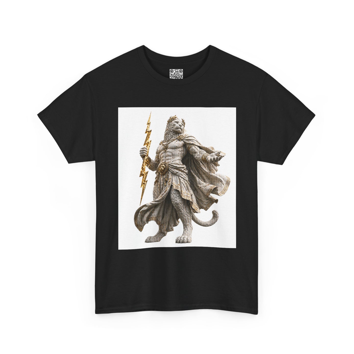 El Tigre Imperium Thunderlord T-Shirt — Marble Zeus Cat with Lightning Graphic | 456 Headcrack
