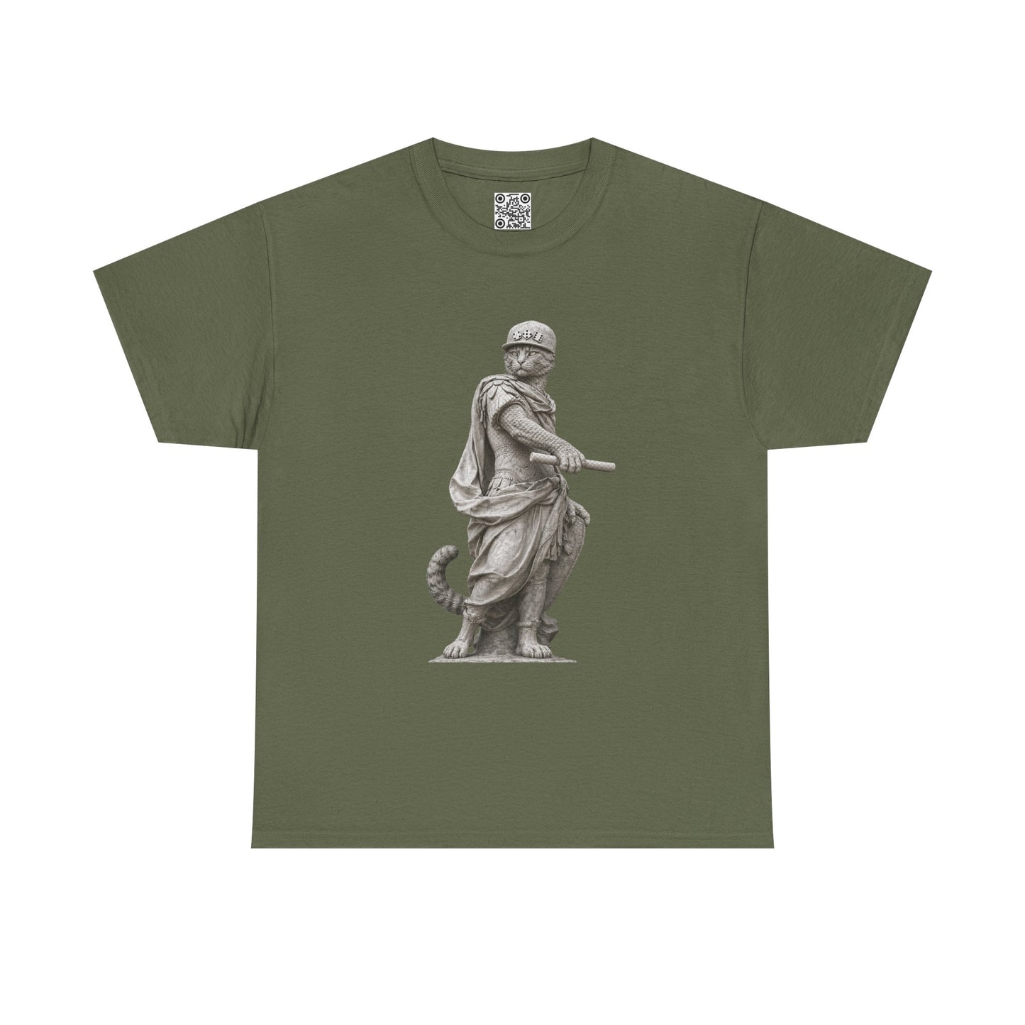El Tigre Imperium Full Statue T-Shirt — Roman Marble Warrior Cat Graphic | 456 Headcrack