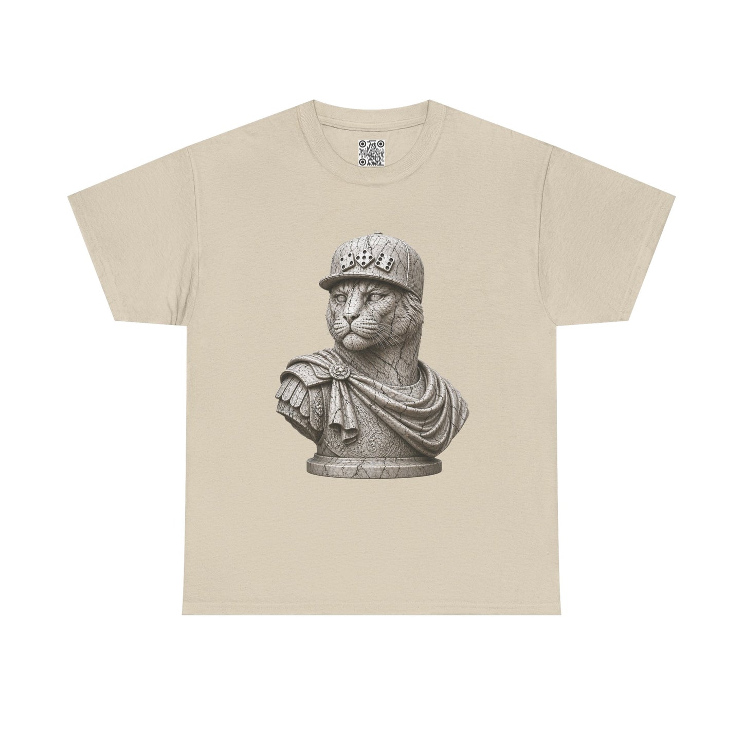 El Tigre Imperium Marble Bust — Fracture T-Shirt — Roman Statue Cat Graphic Tee | 456 Headcrack