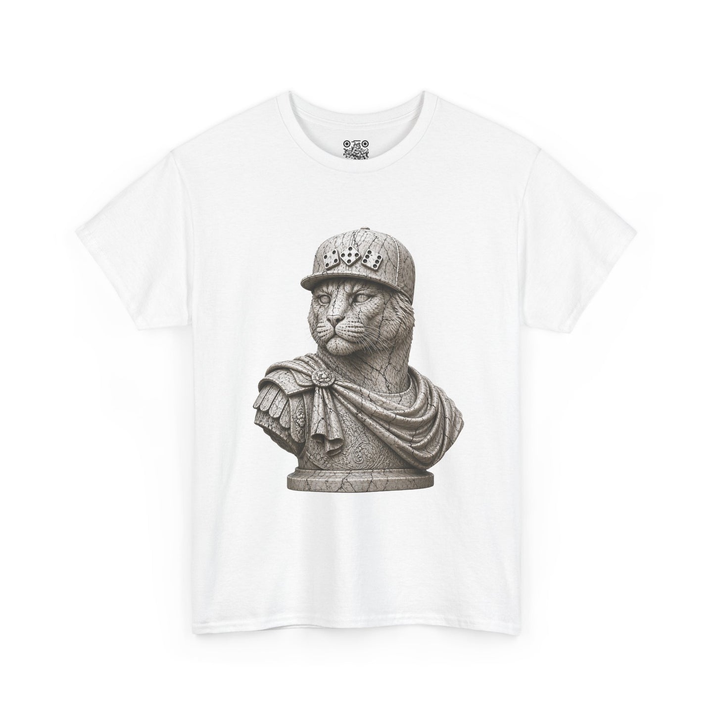 El Tigre Imperium Marble Bust — Fracture T-Shirt — Roman Statue Cat Graphic Tee | 456 Headcrack