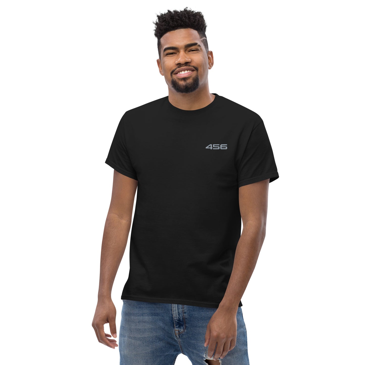 456 DRIP - MARK T-SHIRT BLACK EMB GREY