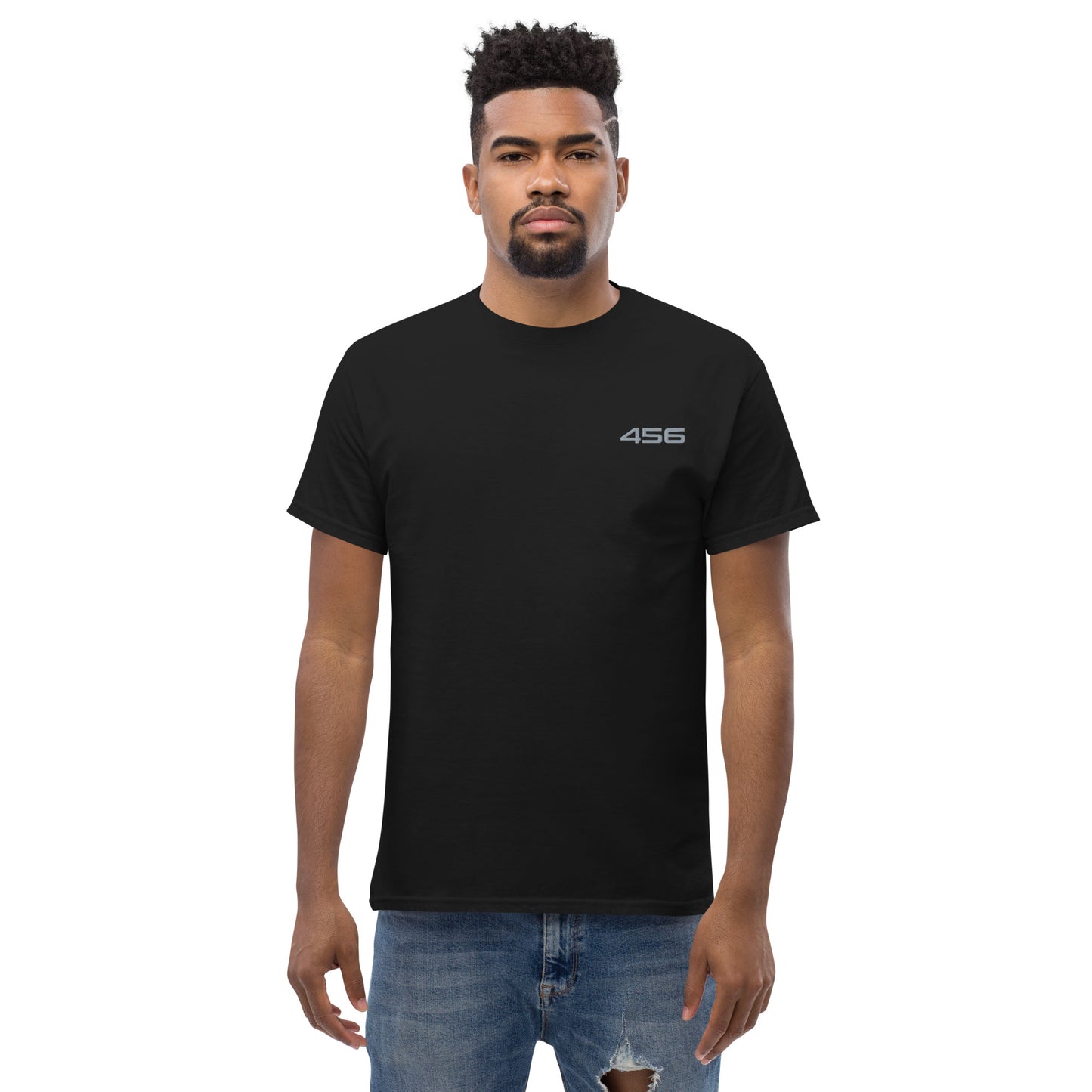 456 DRIP - MARK T-SHIRT BLACK EMB GREY