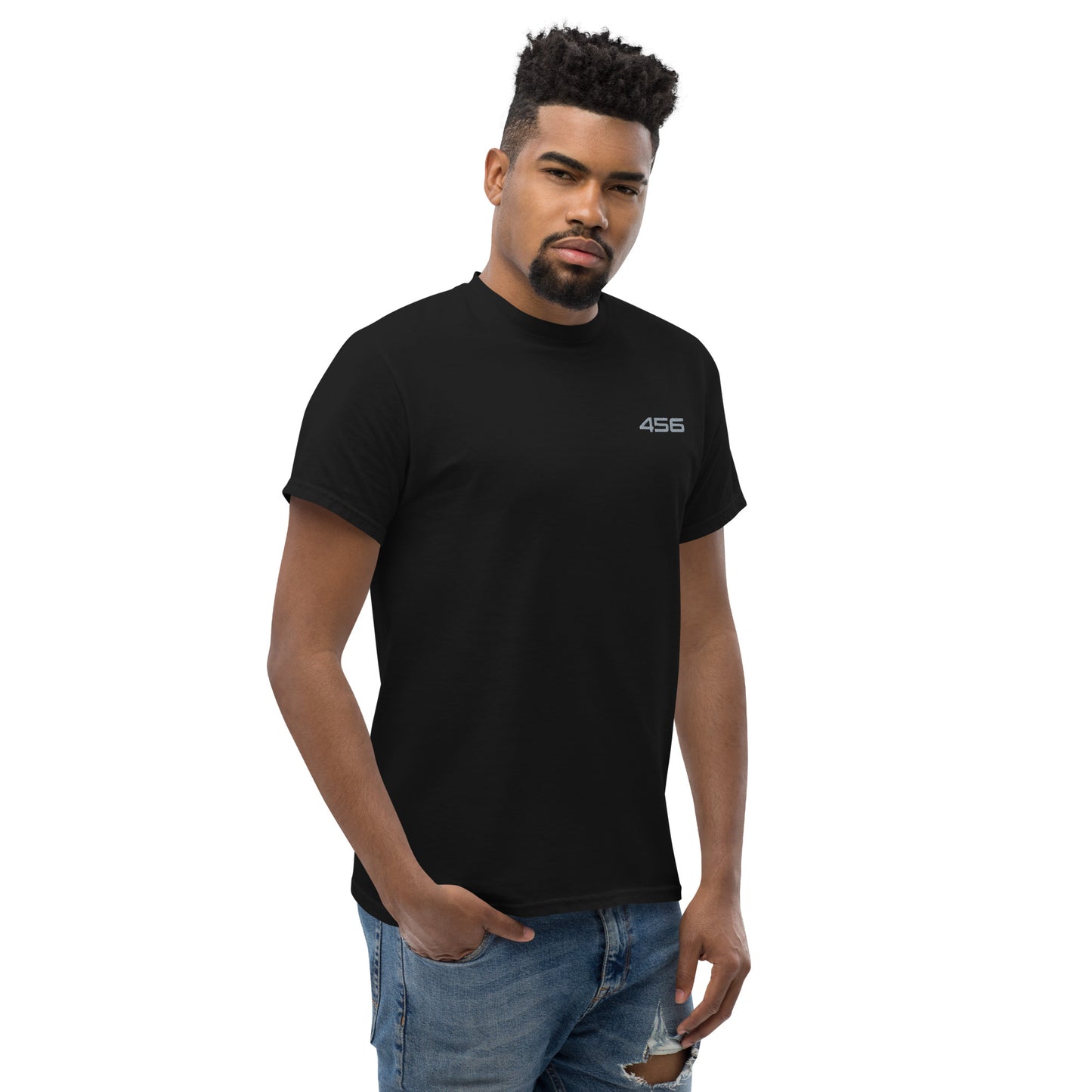 456 DRIP - MARK T-SHIRT BLACK EMB GREY